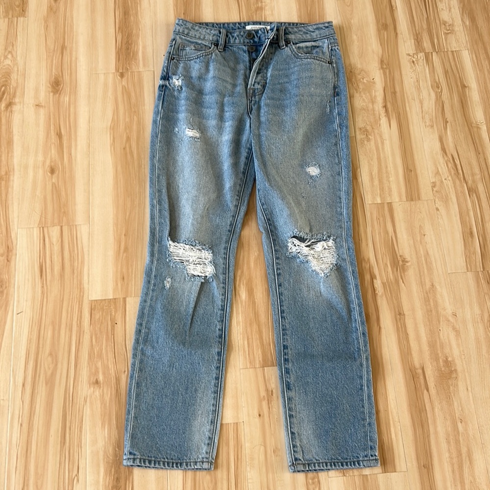12th tribe high waisted jeans sz25 faded ripped